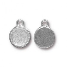 13.6mm x 10.4mm (7.1mm ID) TierraCast Bezel Charms  - White Bronze Silver - Pack of 2