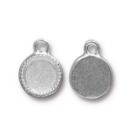 13.6mm x 10.4mm (7.1mm ID) TierraCast Bezel Charms  - White Bronze Silver - Pack of 2