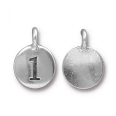 11x16mm TierraCast Number Charms - Silver Plated - 1