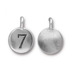 11x16mm TierraCast Number Charms - Silver Plated - 7