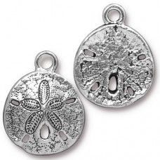 17x21.3mm TierraCast Sand Dollar Charm - Each