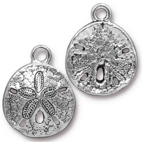 17x21.3mm TierraCast Sand Dollar Charm - Each 17x21.3mm TierraCast Sand Dollar Charm - Each