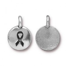 TierraCast 12mm Awareness Ribbon Charms - Ant Silver