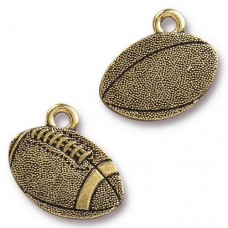18mm TierraCast Football Charm - Ant Gold - Each