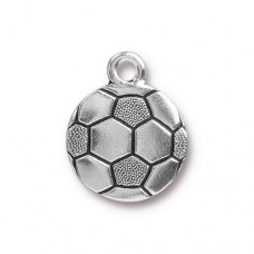 18mm TierraCast Soccer Ball Charm - Ant Silver