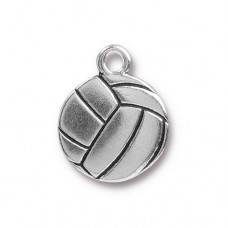 19mm TierraCast Volleyball Charms - Ant Silver - Each