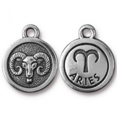 19x16mm TierraCast Silver Zodiac Charms - Aries - Each