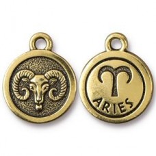 19x16mm TierraCast Gold Zodiac Charms - Aries