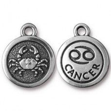 19x16mm TierraCast Silver Zodiac Charms - Cancer - Each