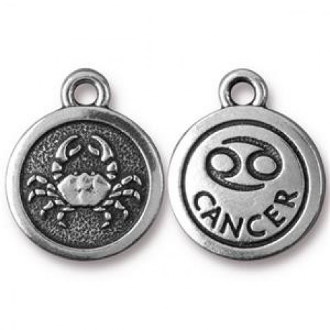 19x16mm TierraCast Silver Zodiac Charms - Cancer - Each 19x16mm TierraCast Silver Zodiac Charms - Cancer - Each