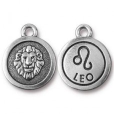 19x16mm TierraCast Silver Zodiac Charms - Leo - Each
