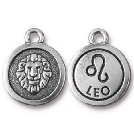 19x16mm TierraCast Silver Zodiac Charms - Leo - Each