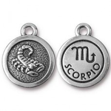19x16mm TierraCast Silver Zodiac Charms - Scorpio