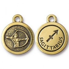 19x16mm TierraCast Gold Zodiac Charms - Sagittarius - Each