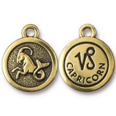 19x16mm TierraCast Gold Zodiac Charms - Capricorn - Each