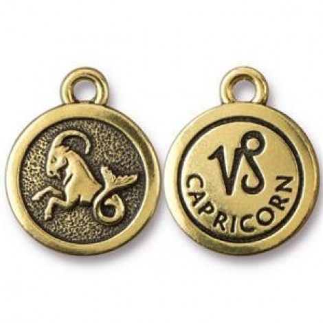 19x16mm TierraCast Gold Zodiac Charms - Capricorn - Each