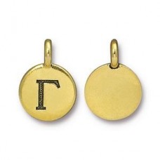 17x12mm Gold TierraCast Greek Letter Charm - Gamma - Each