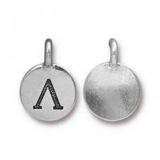 17x12mm Silver TierraCast Greek Letter Charm - Lamda - Each
