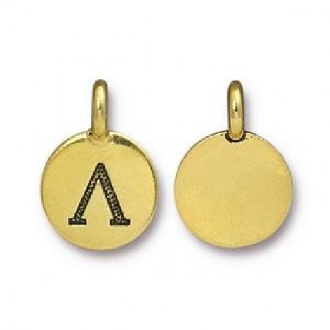 17x12mm Gold TierraCast Greek Letter Charm - Lamda - Each