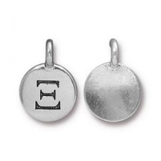 17x12mm Silver TierraCast Greek Letter Charm - XI - Each