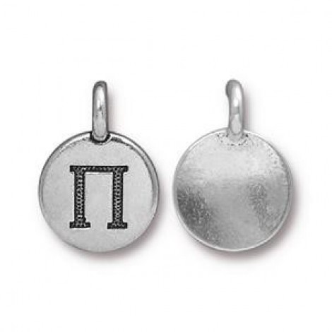 17x12mm Silver TierraCast Greek Letter Charm - PI - Each 17x12mm Silver TierraCast Greek Letter Charm - PI - Each