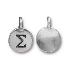 17x12mm Silver TierraCast Greek Letter Charm - Sigma - Each