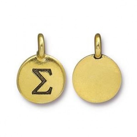 17x12mm Gold TierraCast Greek Letter Charm - Sigma - Each 17x12mm Gold TierraCast Greek Letter Charm - Sigma - Each