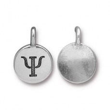 17x12mm Silver TierraCast Greek Letter Charm - PSI - Each