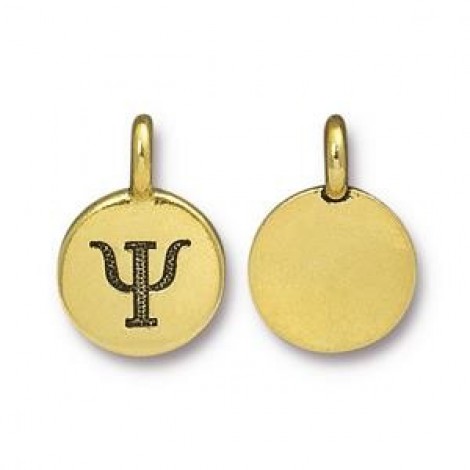 17x12mm Gold TierraCast Greek Letter Charm - PSI - Each 17x12mm Gold TierraCast Greek Letter Charm - PSI - Each
