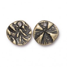 12.2x12.4mm TierraCast Jardin Charm - Brass Oxide - Pack of 2