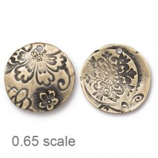 21.5x21.7mm TierraCast Flora Pendant - Brass Oxide