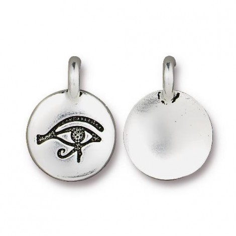 12mm TierraCast Eye of Horus Charm - Antique Silver - Pack of 2