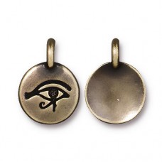 12mm TierraCast Eye of Horus Charm - Brass Oxide - Pack of 2
