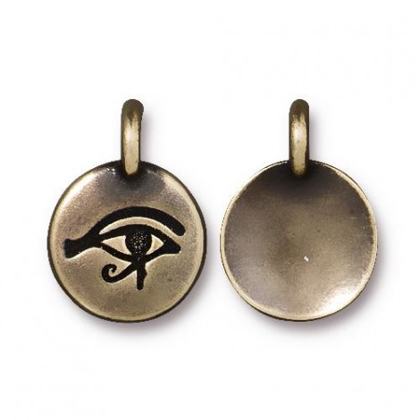 12mm TierraCast Eye of Horus Charm - Brass Oxide - Pack of 2