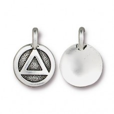 12mm TierraCast Recovery Charm - Antique Silver - Pack of 2