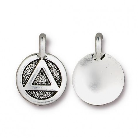 12mm TierraCast Recovery Charm - Antique Silver - Pack of 2
