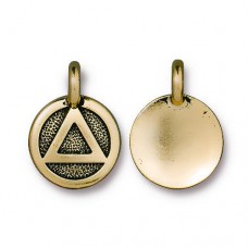 12mm TierraCast Recovery Charm - Antique Gold - Pack of 2