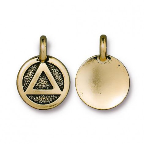 12mm TierraCast Recovery Charm - Antique Gold - Pack of 2
