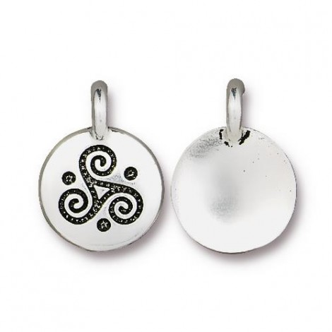 12mm TierraCast Triple Spiral Charm - Antique Silver - Pack of 2 12mm TierraCast Triple Spiral Charm - Antique Silver - Pack of 2