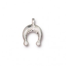 13.5mm TierraCast Mini Naja Charm - Antique Silver - Pack of 2