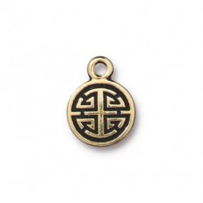 11mm TierraCast Chinese Lu Charms - Antique 22K Gold Plated