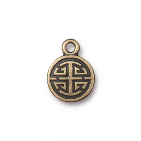 11mm TierraCast Chinese Lu Charms - Brass Oxide - Pack of 2 11mm TierraCast Chinese Lu Charms - Brass Oxide - Pack of 2