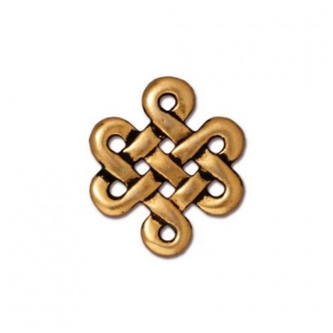 17x15mm TierraCast Celtic Eternity Knot - Antique 22K Gold Plated