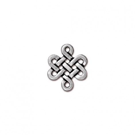 11x9mm TierraCast Small Eternity Knot Celtic Charm/Links - Antique Fine Silver Plated - Pack of 2
