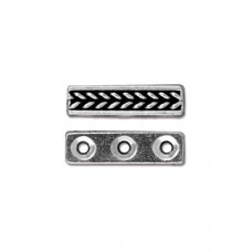 15mm TierraCast Braided 3-Hole Spacer Bar - Antique Silver