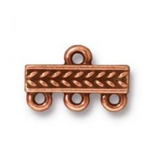 15mm TierraCast Braided 3-1 Link Bar - Antique Copper - Pack of 2