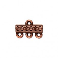 15mm TierraCast Deco Rose 3-1 Link Bars - Ant Copper - Pack of 2