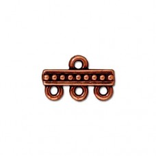 15x4mm TierraCast 3-1 Beaded Link - Antique Copper - Pack of 2