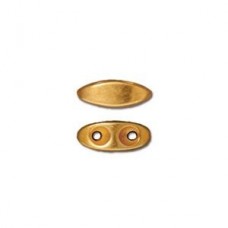 10x3mm TierraCast Almond 2 Strand Spacer Bars - 22K Gold Plated - Pack of 2