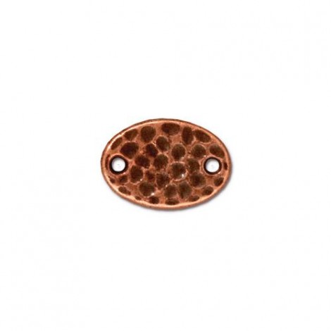13x9mm TierraCast Drilled Hammertone Oval Link - Antique Copper